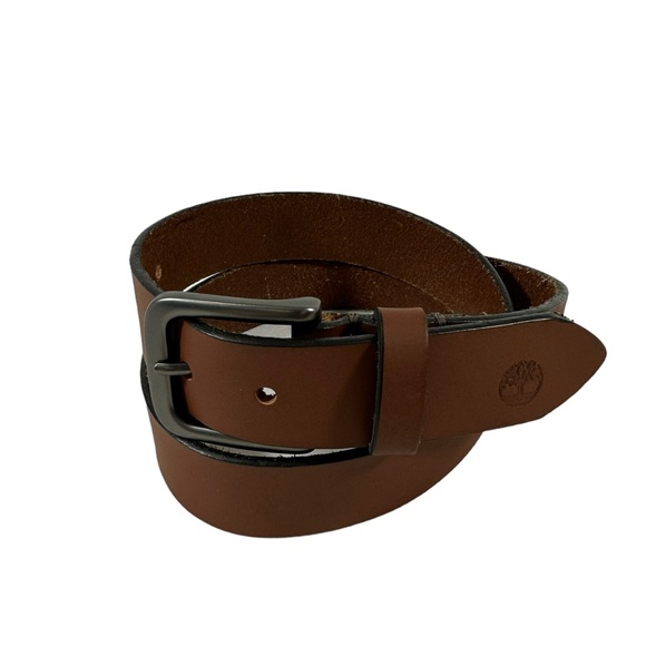 Genuine vintage TIMBERLAND tan brown leather belt medium size 32 - Picture 2 of 11